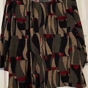 Grace Black and Red Patterned blouse